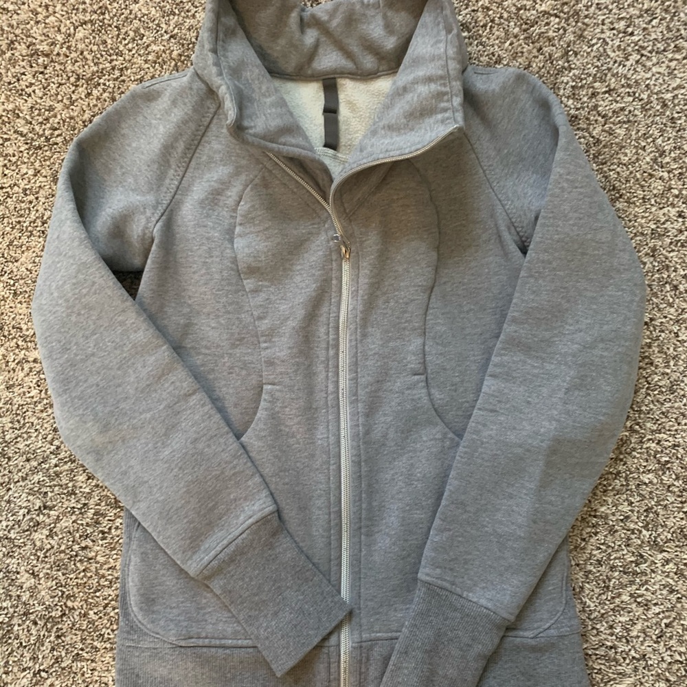 Lululemon grey silver zipper sweatshirt jacket